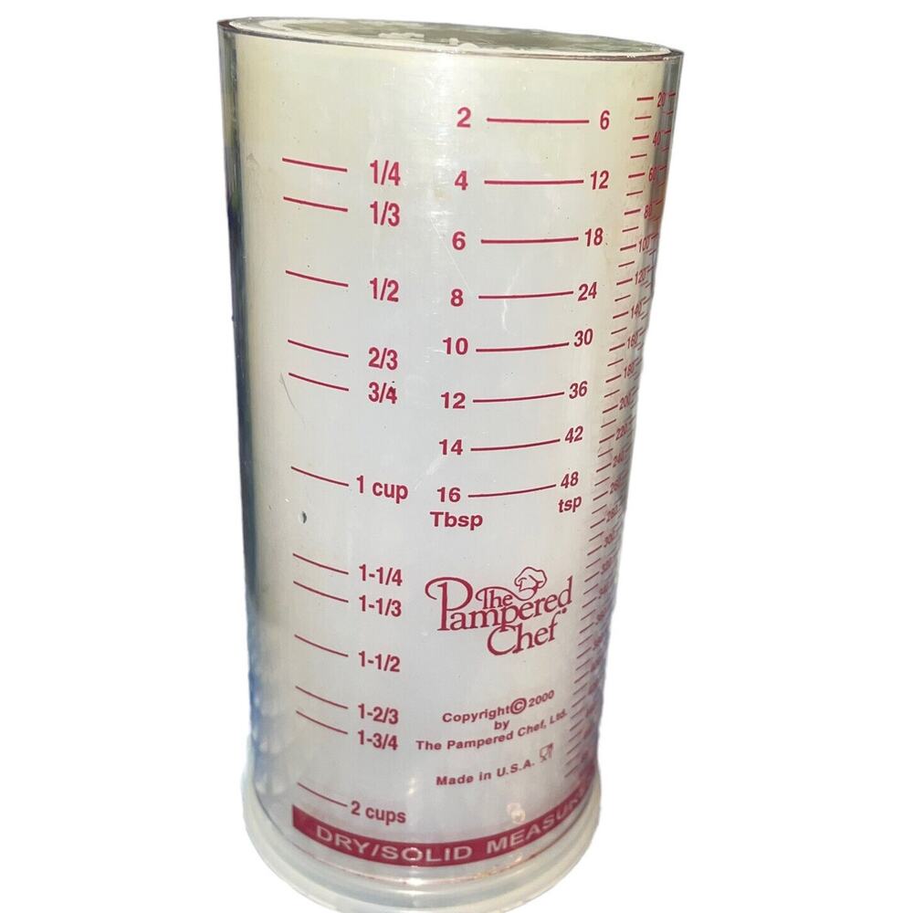Pampered Chef Measure All 2 Cup Measuring Cup 2225 Adjustable Liquid Dry Plunger